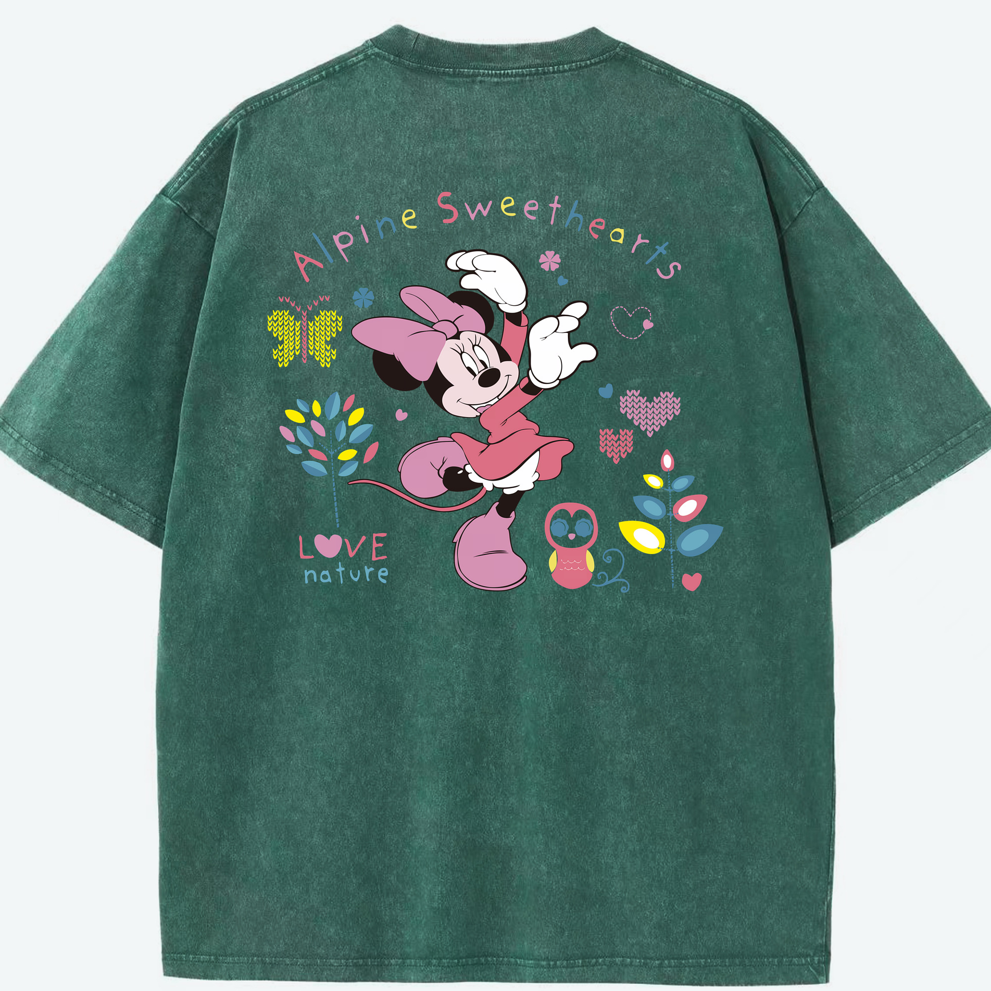 （画像用） ミッキーマウス Mickey Mouse 綿100% ヴィンテージ風 半袖Tシャツ（背面プリント）